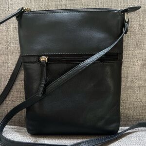 Derek Alexander Derby Genuine Leather Slim Top Multi Compartment Crossbody Bag